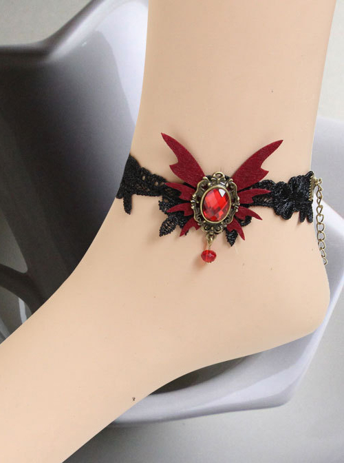 Gothic Handmade Butterfly Girls Lolita Ankle Belt