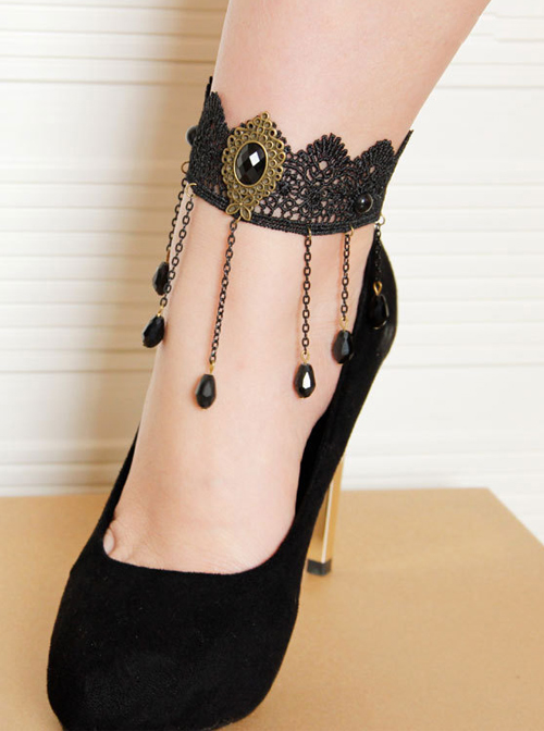Concise Retro Tassel Lady Lolita Ankle Belt