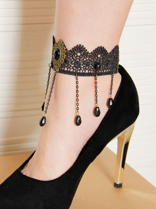 Concise Retro Tassel Lady Lolita Ankle Belt