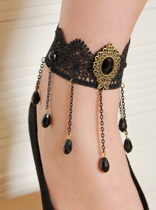 Concise Retro Tassel Lady Lolita Ankle Belt