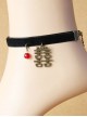 Chinese Characters And Red Bead Pendant Ankle Belt