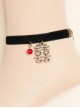 Chinese Characters And Red Bead Pendant Ankle Belt