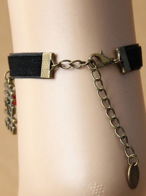 Chinese Characters And Red Bead Pendant Ankle Belt