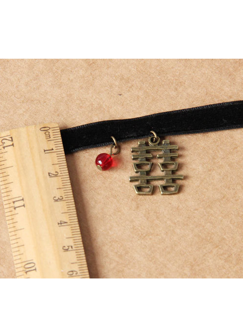 Chinese Characters And Red Bead Pendant Ankle Belt