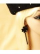 Black Flower Tassel Handmade Lady Lolita Earrings
