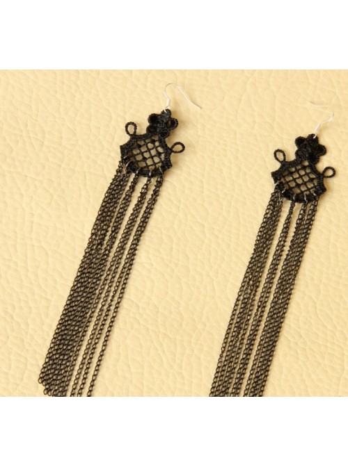 Sexy Queen Metal Chain Lolita Earrings