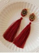 Gorgeous Retro Red Long Tassel Lady Earrings