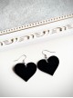 Concise Black Acrylic Heart Lady Lolita Earrings