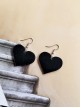 Concise Black Acrylic Heart Lady Lolita Earrings