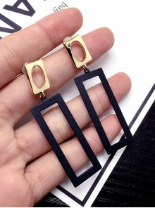 Modern Concise Rectangle Long Earrings