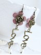 Cute Pink Flower Love Lolita Earrings