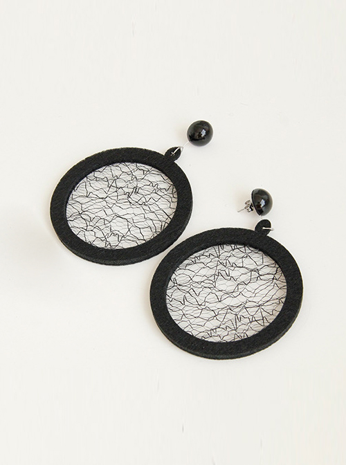 Circular Tulle Personality Fashion Earrings