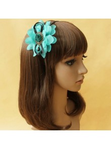 Retro Green Floral Handmade Lolita Headband