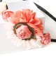 Elegant Handmade Pink Floral Girls Lolita Headband