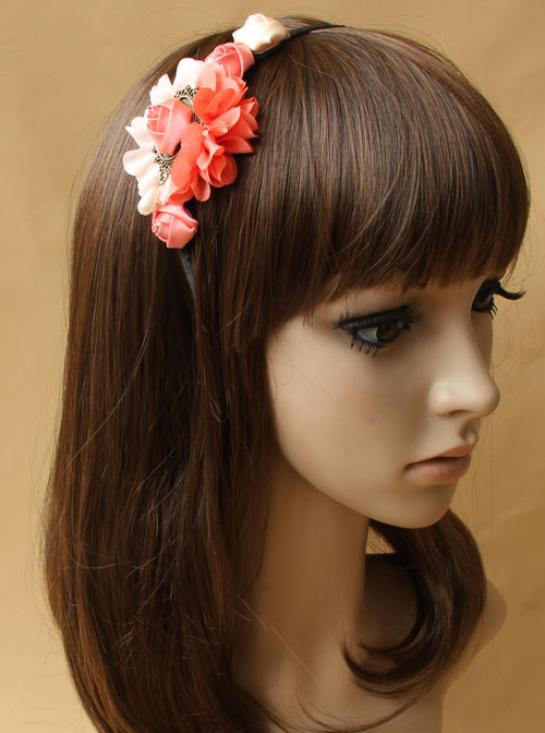 Elegant Handmade Pink Floral Girls Lolita Headband