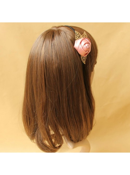 Handmade Sweet Pink Rose Lolita Headband