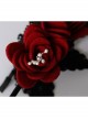 Red Rose Black Lace Gothic Lolita Headband