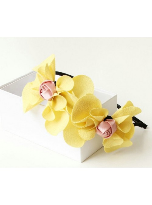 Handmade Yellow Floral Girls Lolita Headband