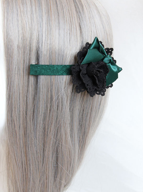 Elegance Blackish Green Handmade Bowknot Lady Lolita Headband