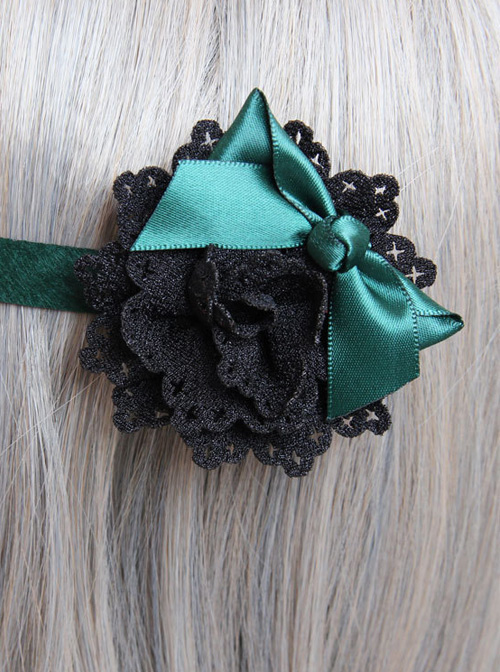 Elegance Blackish Green Handmade Bowknot Lady Lolita Headband