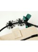 Retro Dark Green Rose And Bowknot Handmade Lolita Headband