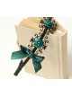 Retro Dark Green Rose And Bowknot Handmade Lolita Headband