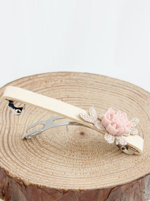 Retro Pink Resin Flower Girls Lolita Hairpin