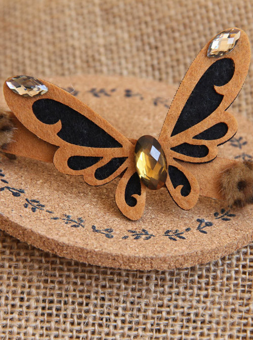 Concise Brown Butterfly Lovely Handmade Lolita Hairpin