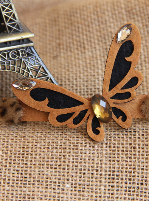 Concise Brown Butterfly Lovely Handmade Lolita Hairpin