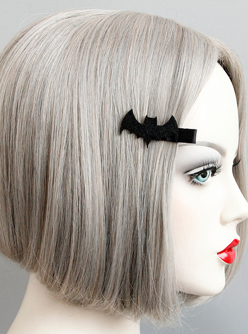 Black Concise Funny Bat Handmade Girls Lolita Hairpin