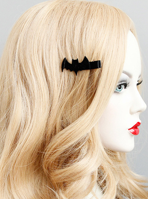 Black Concise Funny Bat Handmade Girls Lolita Hairpin