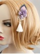 Purple Flower Tassel Chinese Style Handmade Lolita Hairpin