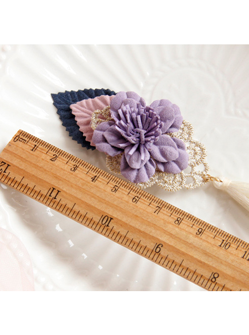 Purple Flower Tassel Chinese Style Handmade Lolita Hairpin