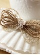 Elegant Light Gold Lace Bowknot Women Lolita Hairpin
