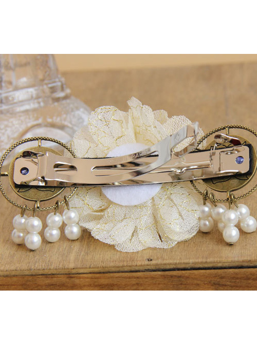 Classical Flowers Pearl Pendant Lady Lolita Hairpin