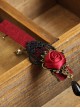 Black Lace Red Rose Black Pearl Pendant Girls Handmade Lolita Hairpin