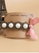 Elegant Pink Bowknot Classical Pearl Girls Lolita Hairpin