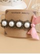 Elegant Pink Bowknot Classical Pearl Girls Lolita Hairpin