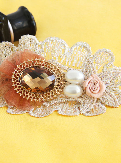 Classic Pearl Lace Flower Handmade Lolita Hairpin