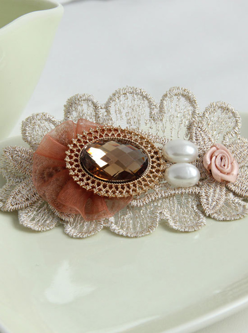 Classic Pearl Lace Flower Handmade Lolita Hairpin