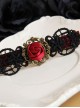 Black Lace Red Rose Gothic Lolita Hairpin