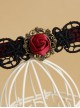 Black Lace Red Rose Gothic Lolita Hairpin