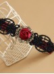 Black Lace Red Rose Gothic Lolita Hairpin