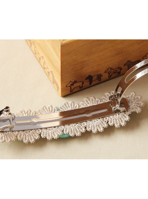 Retro Lace Green Pearl Decoration Lady Handmade Lolita Hairpin