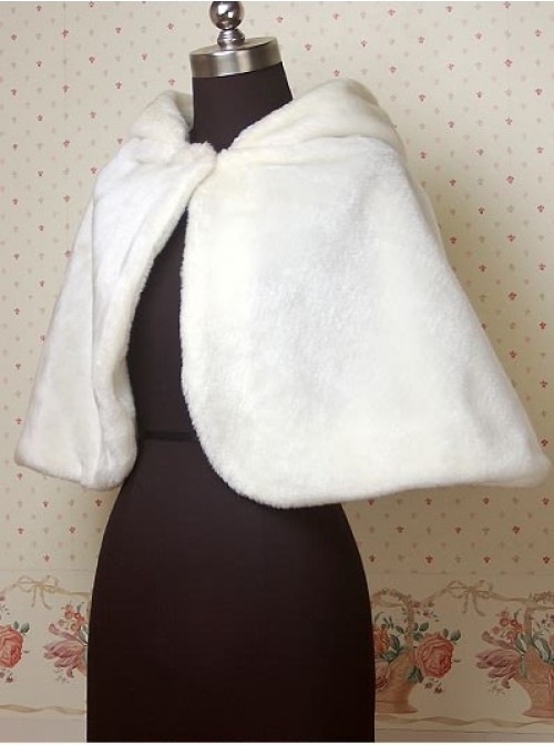 Cashmere White Rabit Pattern Lovely Lolita Cape