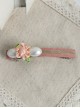 Cute White Pearls Pink Flower Girls Lolita Hairpin