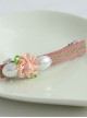 Cute White Pearls Pink Flower Girls Lolita Hairpin