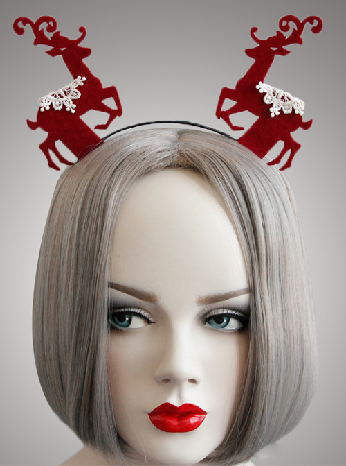 Christmas Red Elks Cute Girls Lolita Head Hoop