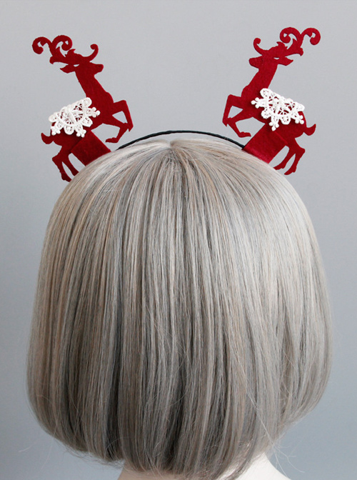 Christmas Red Elks Cute Girls Lolita Head Hoop