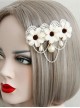 Elegant White Lace Flowers Lolita Hairpin